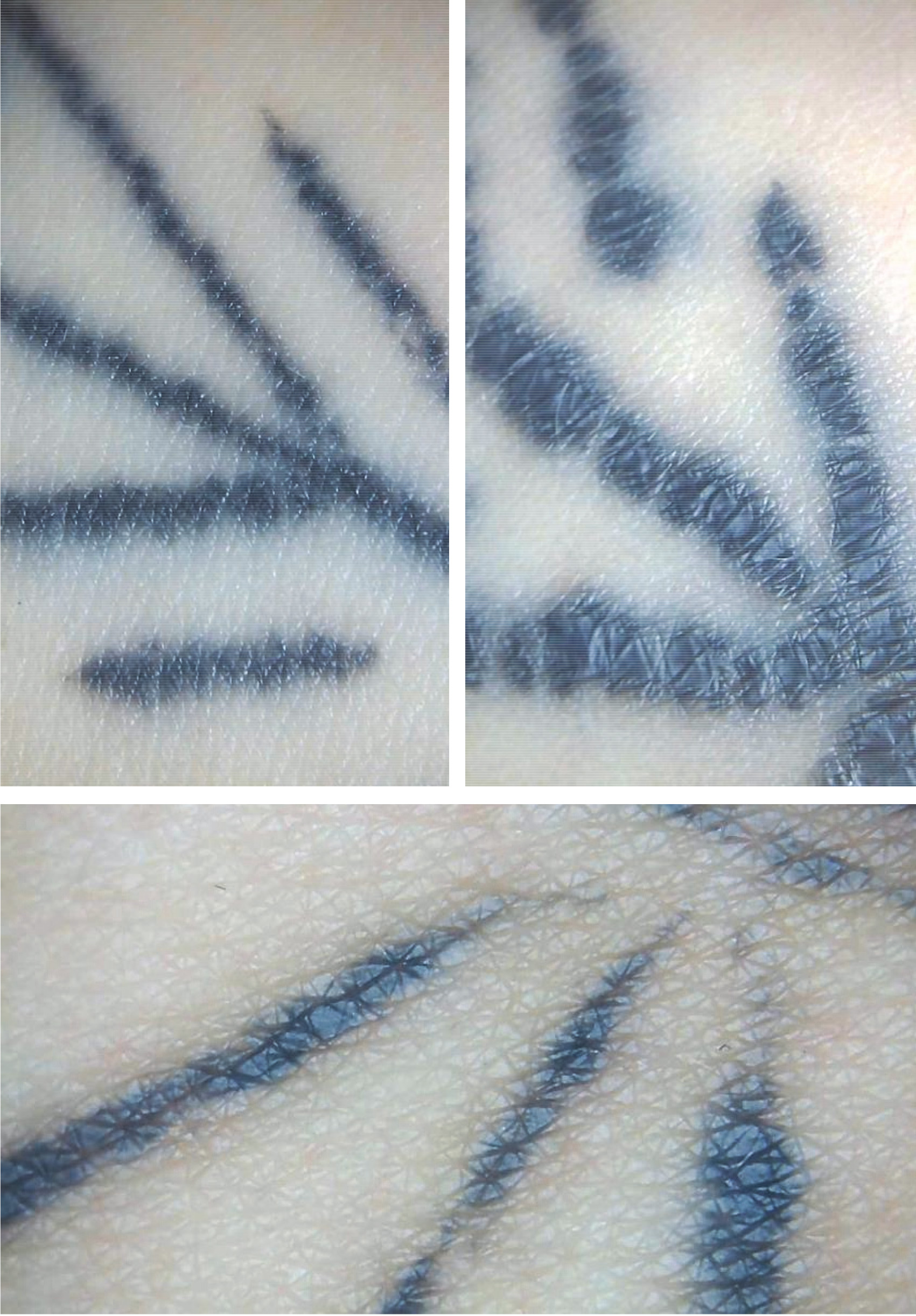 details of tattooed lines